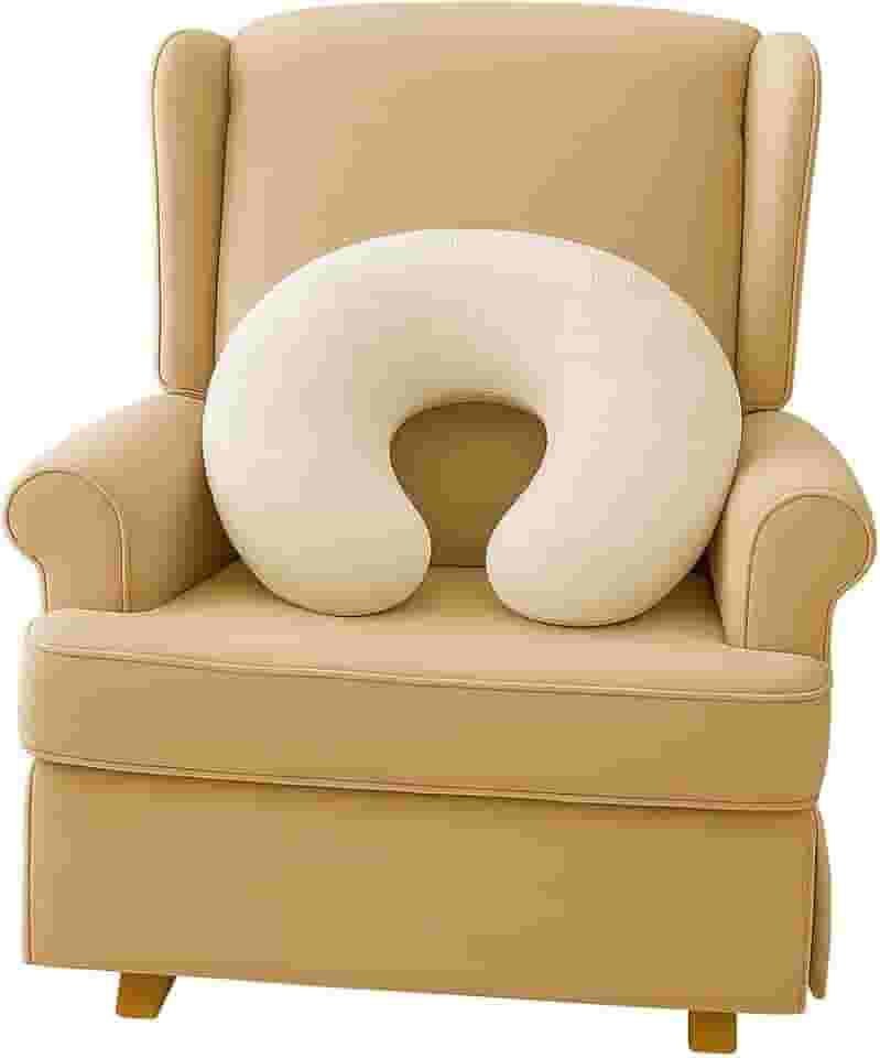 Almofada Para Amamentação Em Tricot Macia Confortável Apoio Ergonômico Para Amamentar Bebê (Branca)