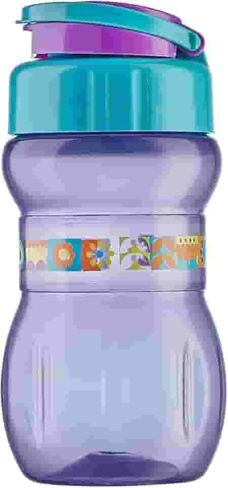 Garrafa Squeeze Infinity Decorada TIBA 350 ml Lilás com Azul