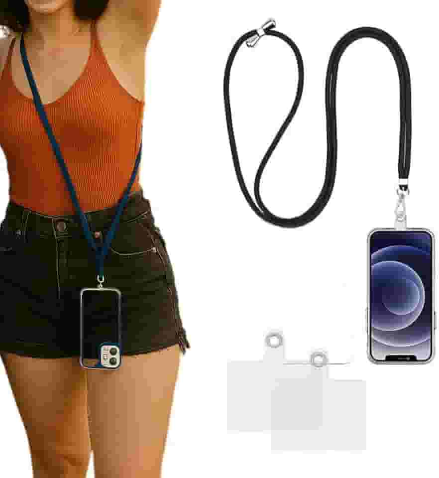 Cordão para Celular Universal Ajustável, Alça de Pescoço Resistente, Compatível com Capinhas, Cordinha Antifurto, Suporte para Smartphone, Corda de Segurança - NRSHOP