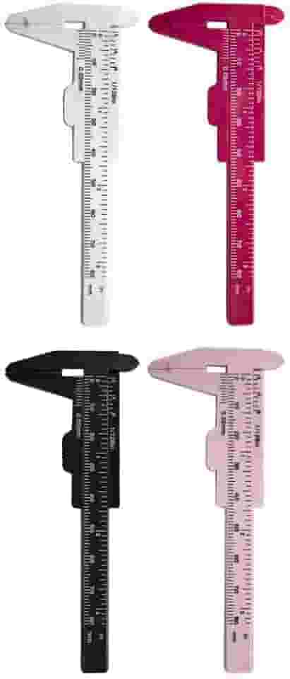 Kit com 4 Paquímetros para Design de Sobrancelhas, Profissional, Medidas