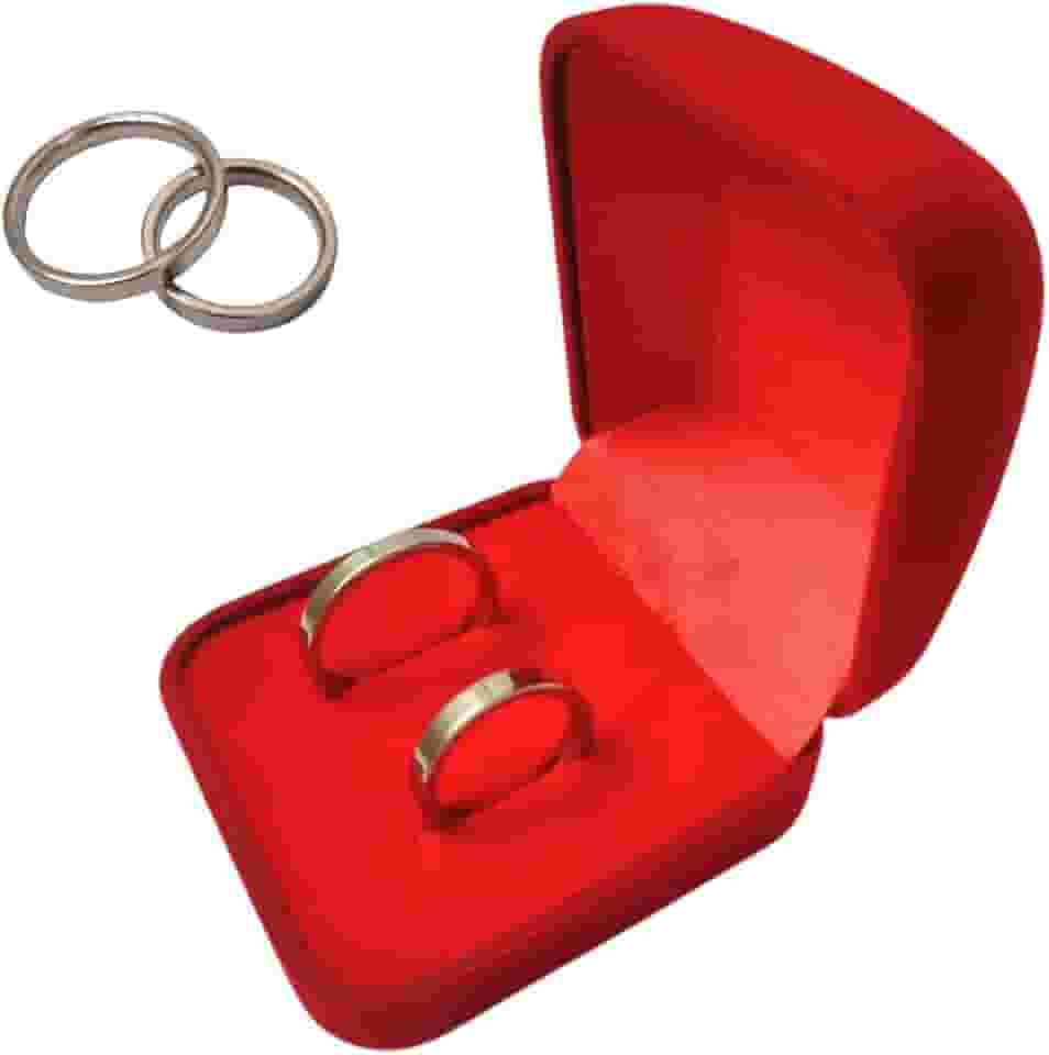 Par de Alianças de Compromisso Namoro em Aço Inox, Prata, 3mm, Lisa Reta