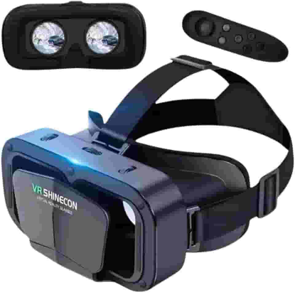 Óculos de Realidade Virtual VR 3D com Controle Bluetooth, Visão 360° Imersiva, Compatível com Smartphones de até 7,2 Polegadas