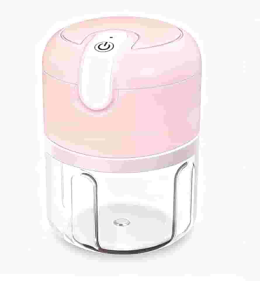 Mini Processador De Alimentos 3 Lâminas Elétrico 250ml Usb (Rosa)