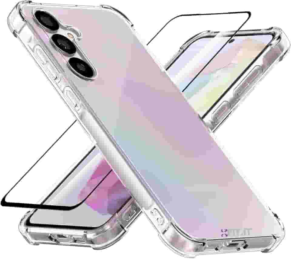 Kit Capa Capinha Anti Quedas e 2x Películas 3D 9D de Vidro Full Cover para Samsung Galaxy M35