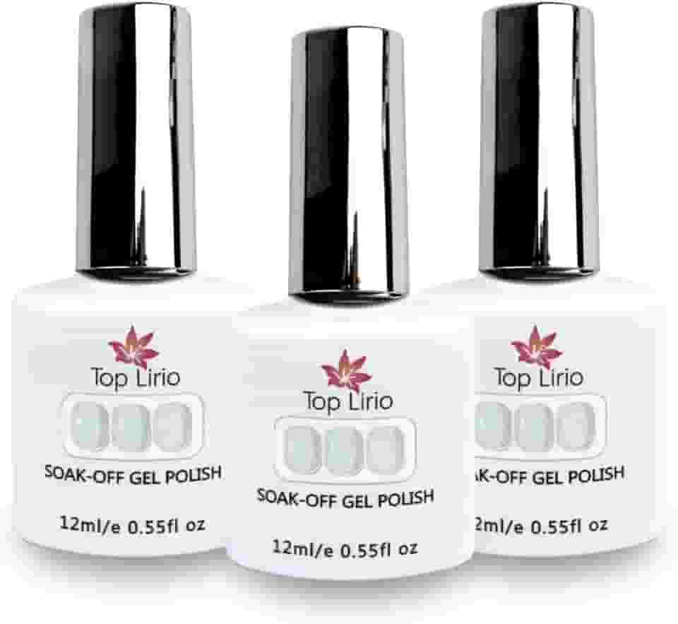 Kit 3 Esmaltes Gel Translúcido Renda Top Lirio Soak-Off 12ml