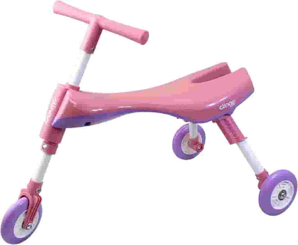 Triciclo Infantil Dobrável Leve e Compacto - Clingo - Rosa
