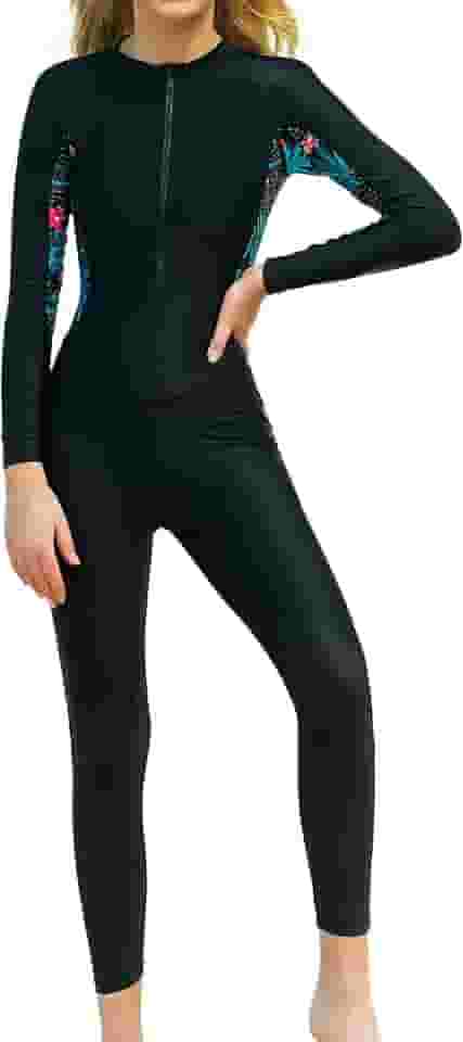 Traje de banho de corpo inteiro para mulheres, roupa de mergulho de primavera de manga comprida, adequado para surfe, natação