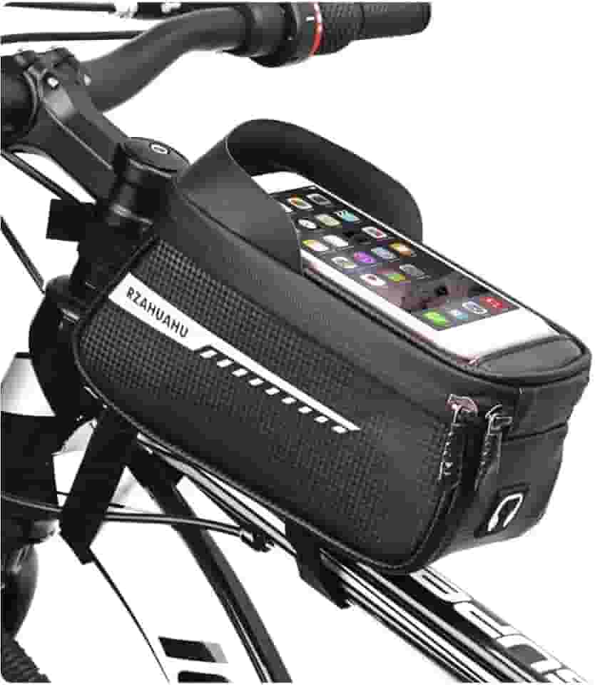 Bolsa de quadro frontal para telefone de bicicleta bolsa de bicicleta à prova d'água suporte de telefone bolsa de tubo para Bike Bolsinha Bag Para Mtb Speed Bolsa de quadro Preto