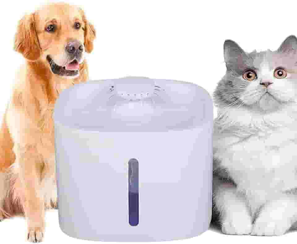 Bebedouro Fonte de Água 3L Tipo Fonte Pet Automático com Filtro,Para Cães Gatos Elétrico Pet, Substituição Do Filtro Da Fonte Para Animais de estimação (Branco)