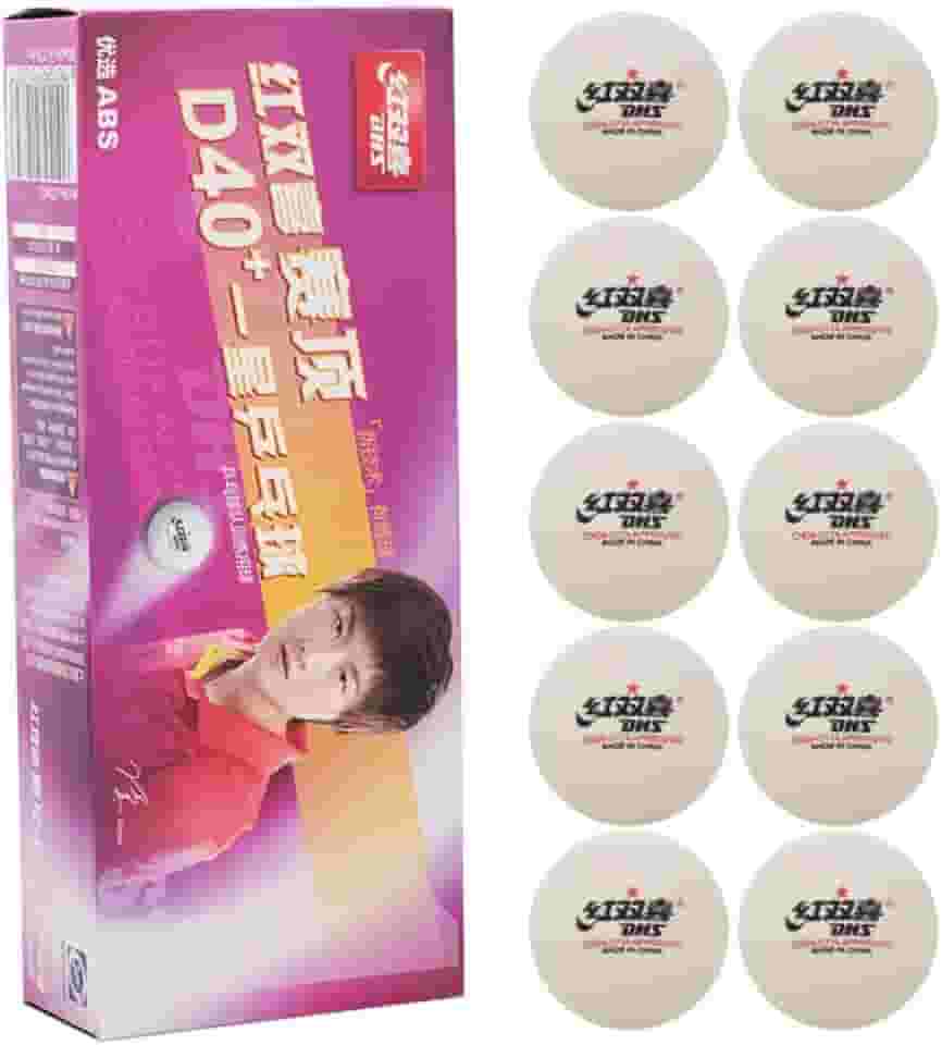 Bola de tênis de mesa costurada DHS 1 estrela, bola de pingue-pongue de treinamento T.T durável D40+mm, aprovada pela CTTA, branca