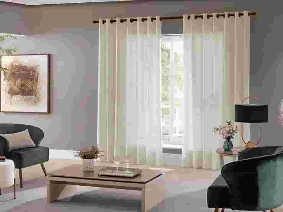 Cortina Sala Quarto Escritório Roma 300x220 Admirare Cor:Bege