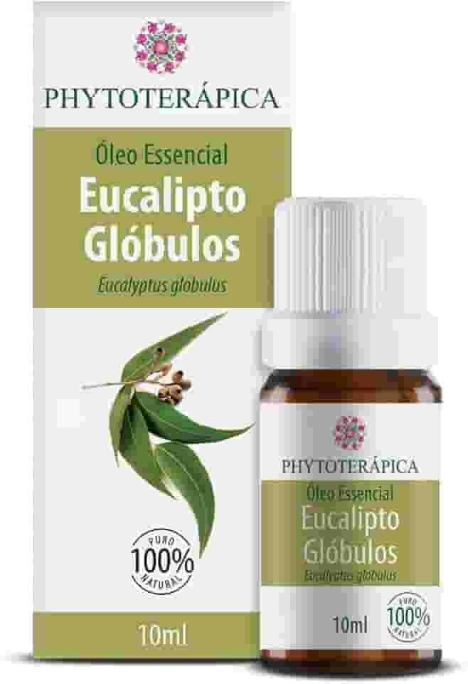 PHYTOTERAPICA- Óleo Essencial Eucalipto Globulus - Para Difusor, Massagem e Aromaterapia - Estimula a mente, renova energia, ativa concentração e foco - 100% Puro e Natural -Herbal e refrescante, 10ml