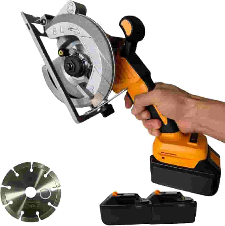 Serra Circular 48V com 2 Baterias – Cortes Rápidos e Precisos Alta Potência Ângulo Ajustável 0-45° Kit Completo com disco Azulejos.