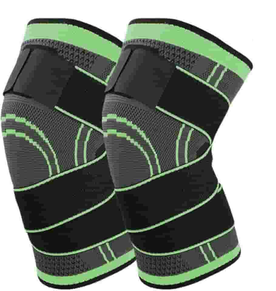 Kit Par 02 Joelheira Compressão Ajustável Ortopédica Elástica Alívio Dor Proteção Esportes