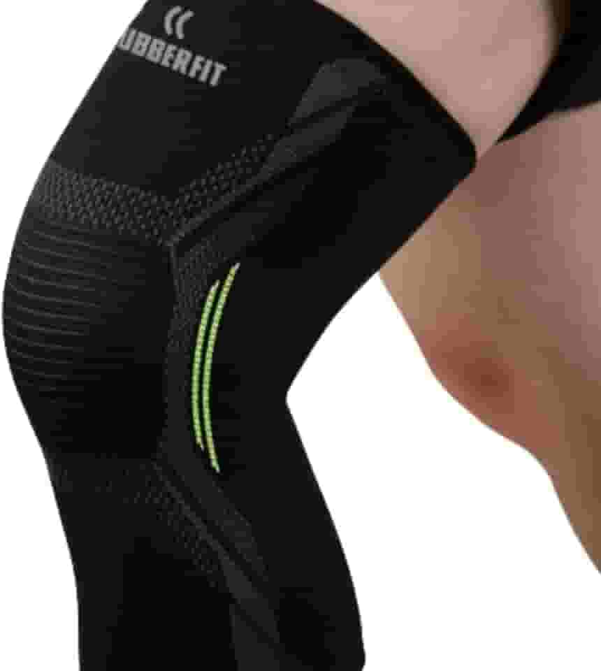 Joelheira de Compressão Armor Ortopédica Elástica Profissional para proteção e recuperação do joelho Premium Rubber Fit (Verde, Médio)