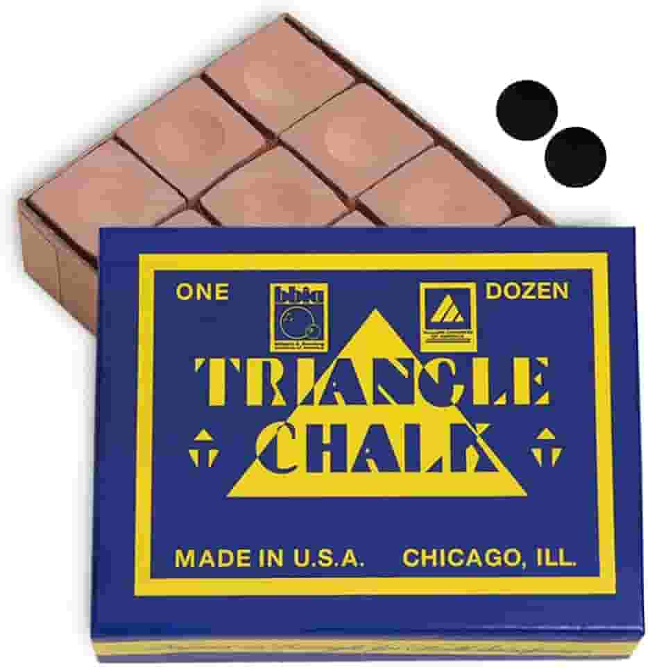 Giz triangular de bilhar para sinuca - 1 dúzia - Feito nos EUA + 2 peças de pontos de mesa de bilhar de qualidade da Tweeten Fibre Co.