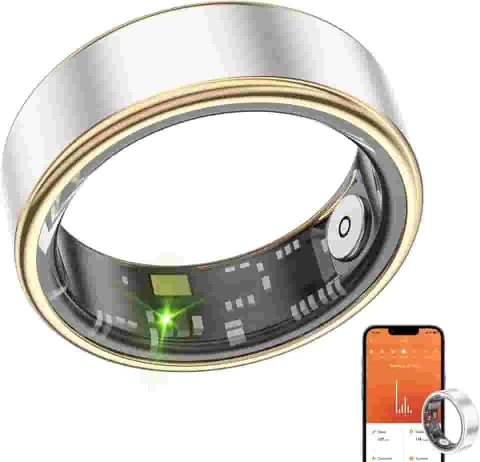 Smart Ring Health Fitness Tracker, Tamanho Único Com Kit De Dimensionamento, Rastreador Atividades E Sono/Estresse/Monitor Frequência Cardíaca, À Prova D'Água Para Homens/Mulheres, Sem Assin