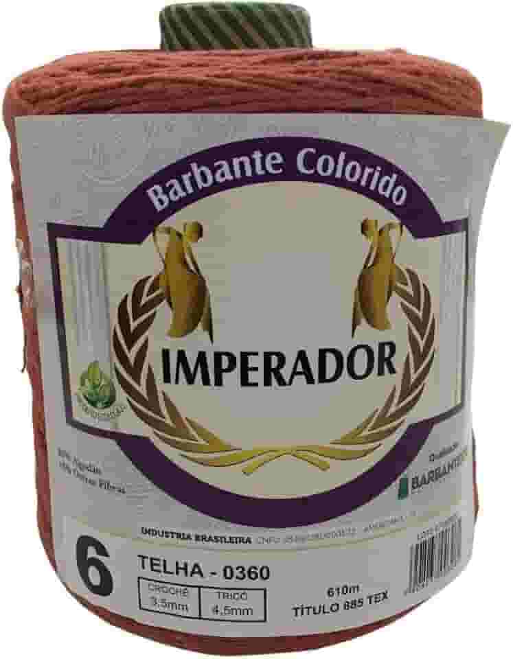 Barbante Colorido Imperador Fio 6 para Crochê e Tricô (TELHA)