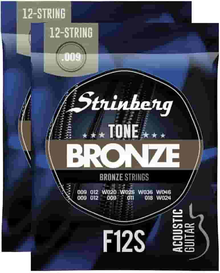 Kit 2 Jogos de Cordas Encordoamento Strinberg Violão Aço 12 Cordas F12S