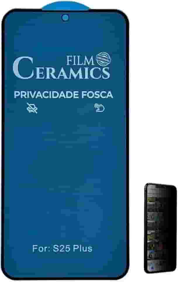 Compatível com Samsung Galaxy S25 Edge - Película Privacidade Fosca de Ceramica 3d 5d 9d Protetora de Tela Full Coverage anti-riscos queda