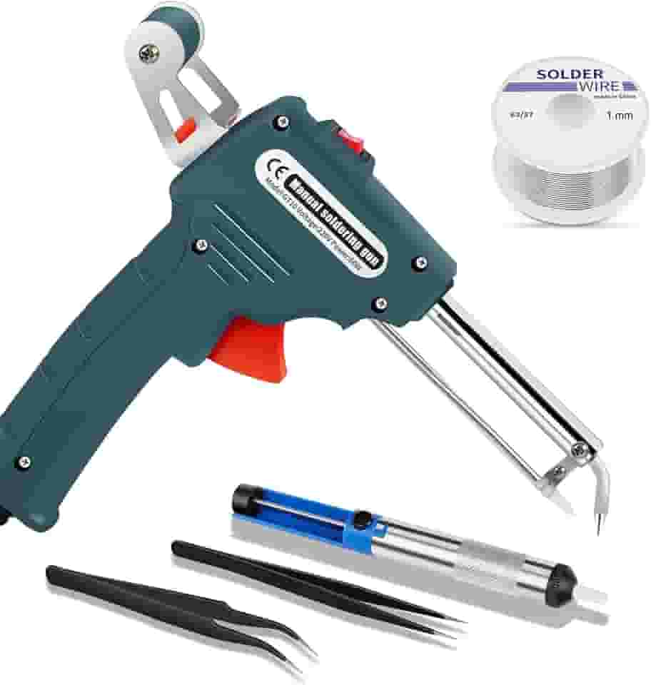 Kit de Solda 60W 110V Uniwity com Pistola Automática, Sugador, Fio de Estanho e Pinças GN-565B FBA