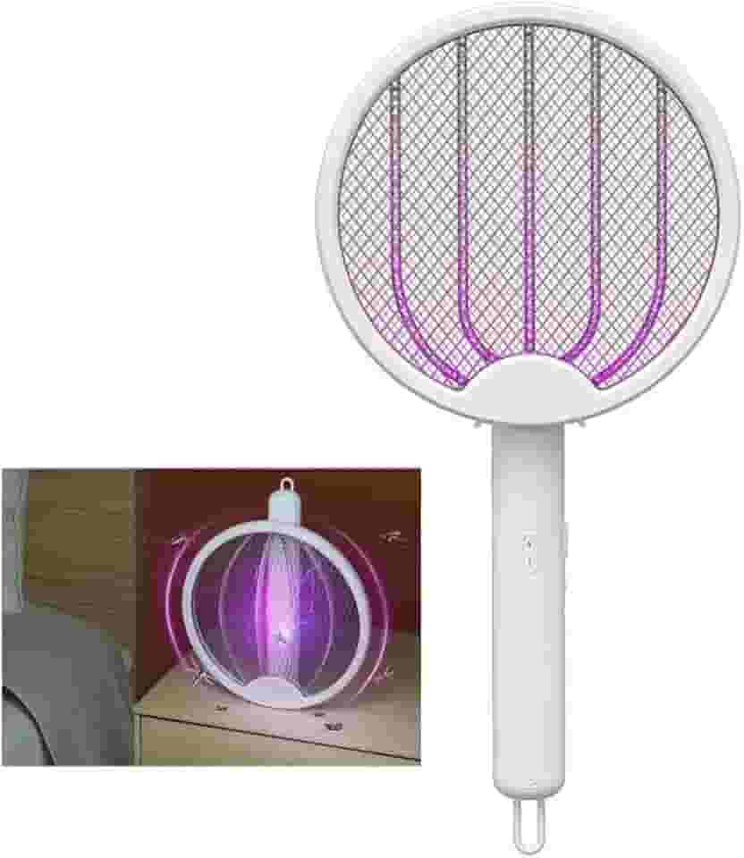 Raquete Mata Mosquito Eletrica 4 em 1 Luz UV Automatico Mosca Inseto Pernilongo Armadilha Repelente Mesa Parede Jardim Ar Livre Potente Recarrevagel