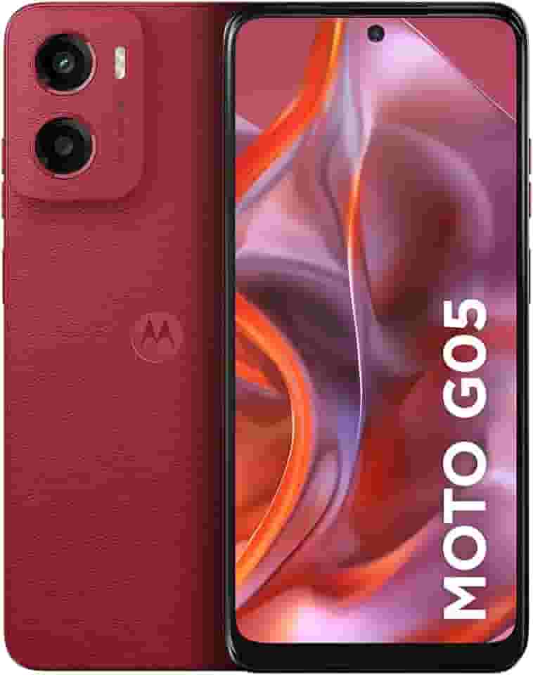 Smartphone Motorola Moto g05-256GB 12GB (4GB RAM + 8GB Ram Boost) e Camera 50MP com AI Bateria de 5200 mAh Tela 6.7" com Superbrilho - Vermelho
