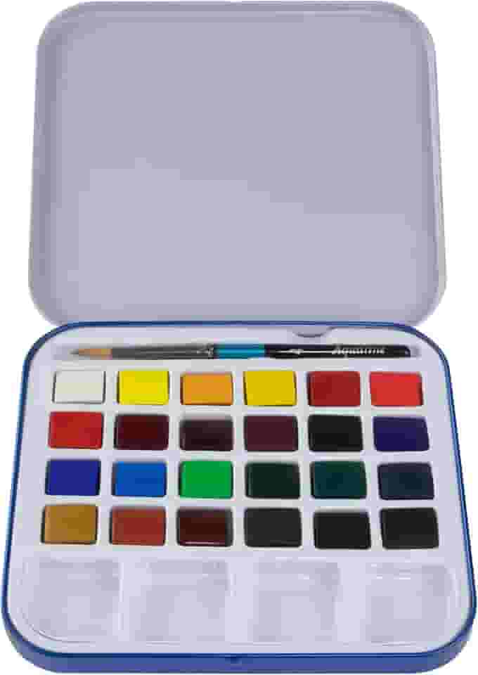 DALER ROWNEY Estojo Metálico Aquarela Aquafine Pastilhas 24 cores