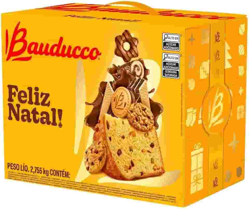 Cesta De Natal Bauducco Grande Com Panetone E Chocotone - 20 Itens