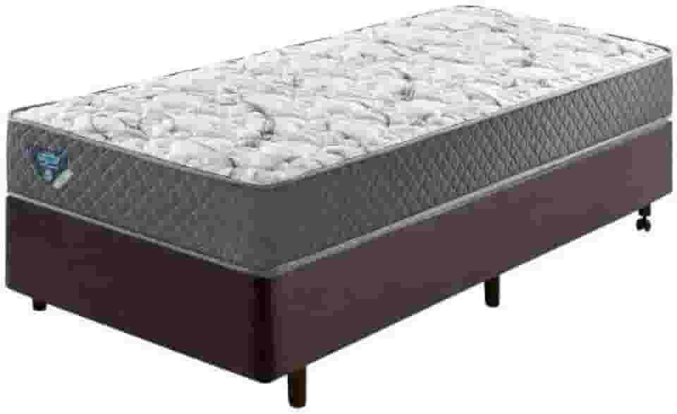 Cama Box Solteiro King Reforçado 96x203x38cm e Colchão Adapto Molas Ensacada Marrom