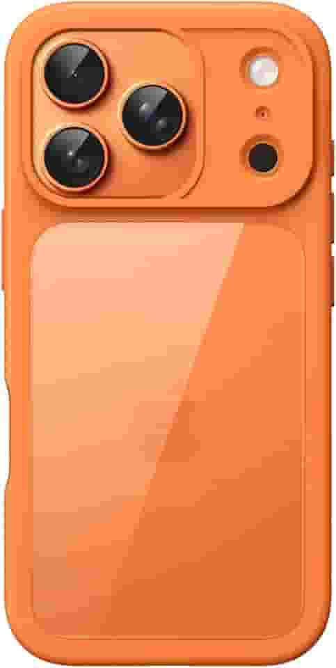JETech Capa para iPhone 17 Pro Max 6,9 Polegadas, Case Protetora de Telefone à Prova de Choque, Estrutura de TPU Fosco de Cor Sólida, Parte Traseira Transparente Anti-Riscos (Laranja)