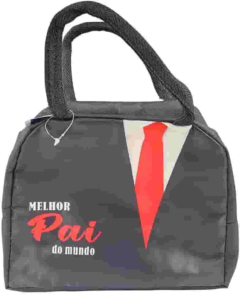 Bolsa Térmica Masculina 22x18cm em Poliéster – Edição Pai Moderno | Presente Funcional com Estilo e Praticidade para o Dia a Dia