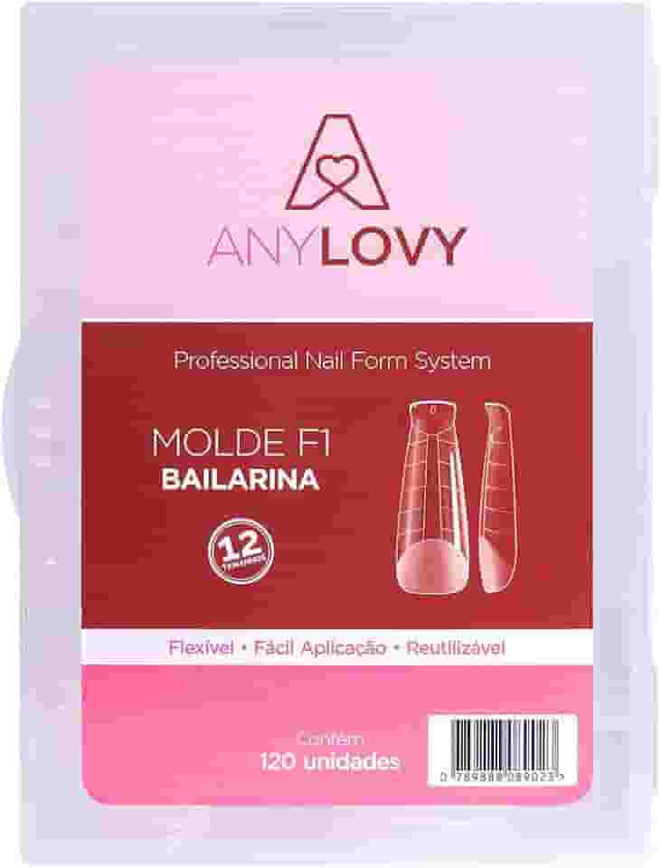 Molde F1 Bailarina Unhas De Gel Acrigel Anylovy 120 Unidades
