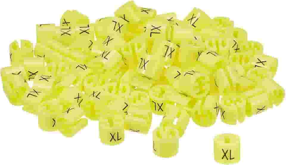 Marcador de cabide de roupas tamanho GG serve em haste amarela de 3,5 mm para codificação de cores de roupas de vestuário, pacote com 100