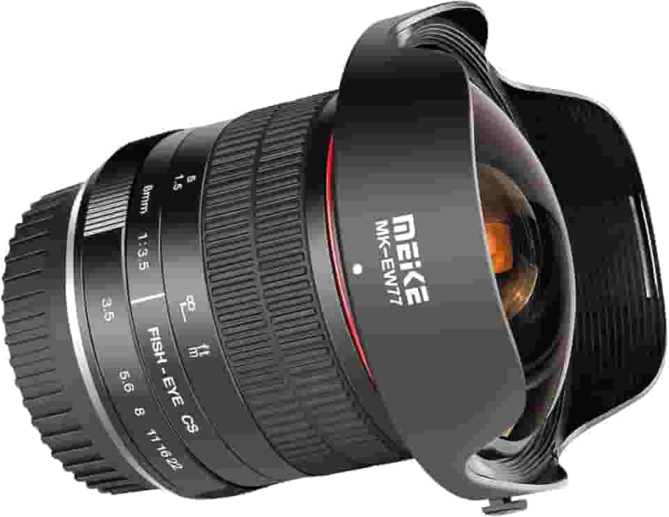 Meike Lente olho de peixe ultra grande angular f3.5 de 8 mm para todas as câmeras EOS EF Mount DSLR EOS 70D 77D 80D Rebel T7i T6i T6s T6 T5i T5 T4i T3i SL2, etc
