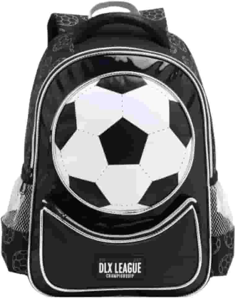 Mochila de Costa Infantil Escolar Para Menino Tamanho Grande com Design de Bola de Futebol