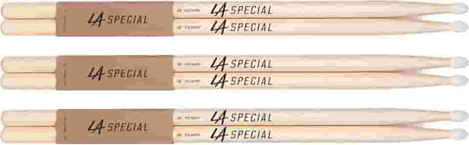 promark Baquetas de bateria LA Specials – Baquetas 5B – Conjunto de baquetas para bateria acústica ou eletrônica – Ponta oval de nylon – Baquetas de bateria de nogueira – Peso e tom consistentes – 3