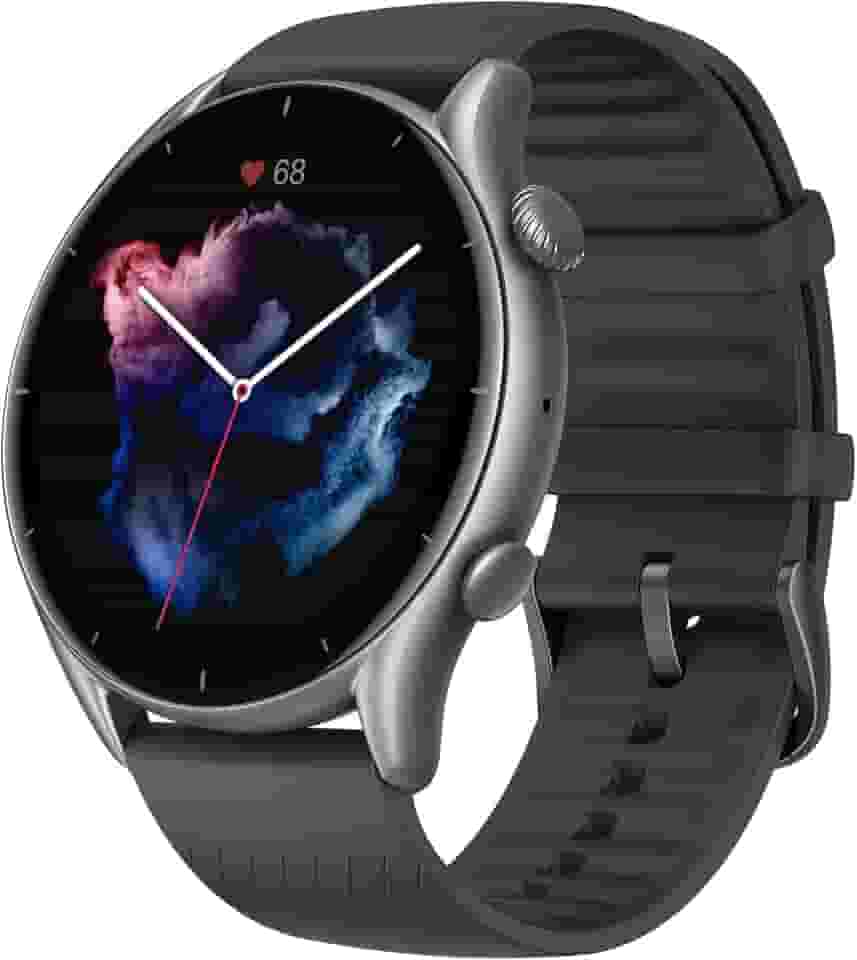 Amazfit GTR 3 A1971 smartwatch 46mm para telefones Android e iPhone Alexa embutido, GPS e modo de movimento 150, tela AMOLED de 1,39 polegadas （black）