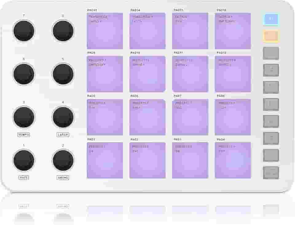 M-VAVE VEDO Controlador MIDI Sem Fio SMC-PAD com 16 Pads RGB e 8 Knobs Programáveis, Compatível com DAW, Teclado MIDI para Produção Musical, Gravação, Performances ao Vivo e Estúdio em Casa