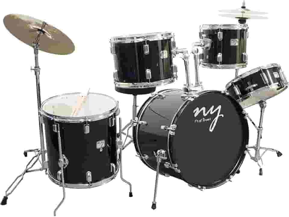 Bateria Acústica 2T Cromada Preto com Banco NY-F1RST