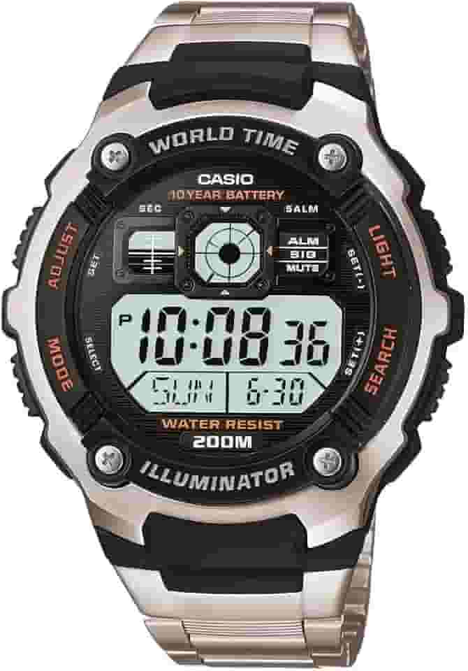 Casio Relógio esportivo masculino AE2000WD-1AV de resina e aço inoxidável