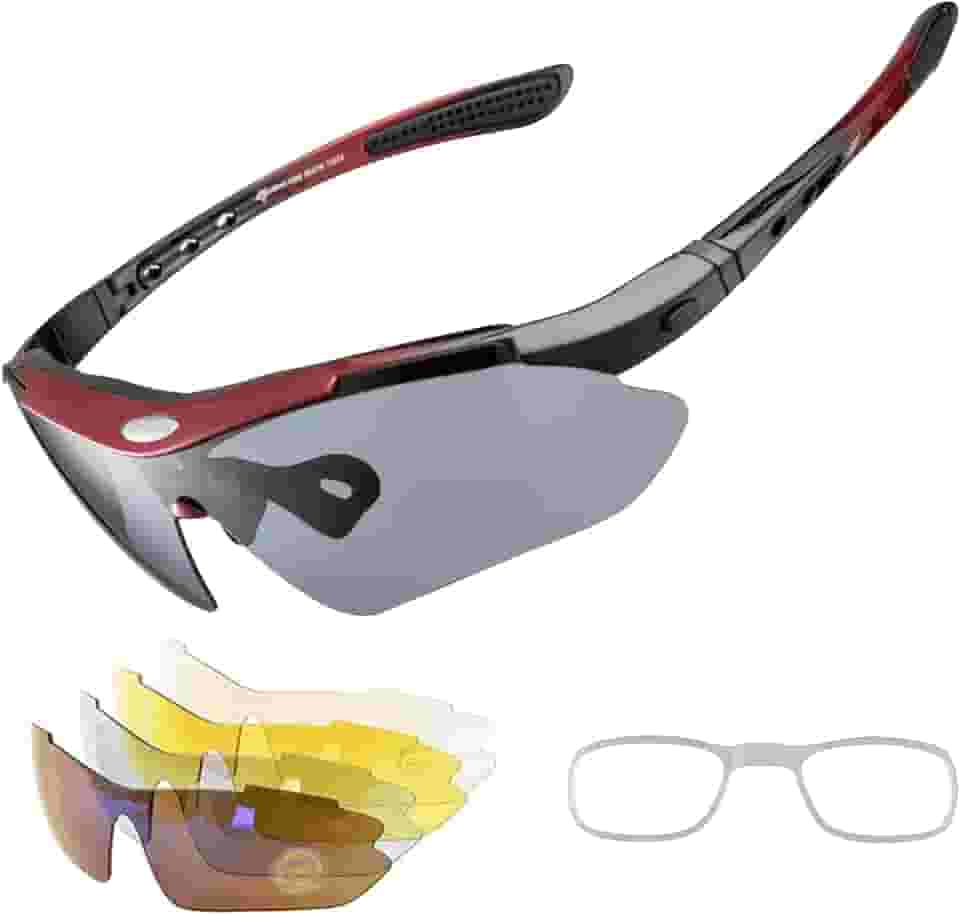 ROCKBROS Óculos de sol esportivos polarizados com proteção UV para atividades ao ar livre