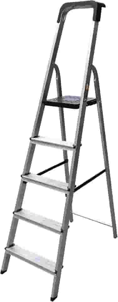 ESCADA DOMESTICA DE ALUMINIO 5 DEGRAUS BTF - Uso domestico.