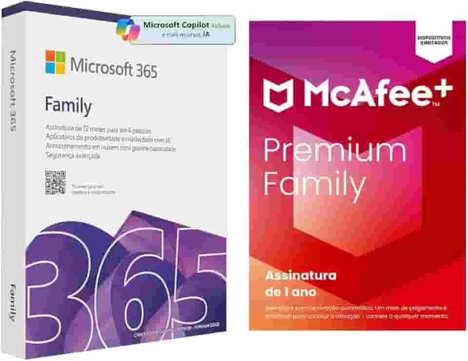 Kit Microsoft 365 Family + McAfee Premium Family