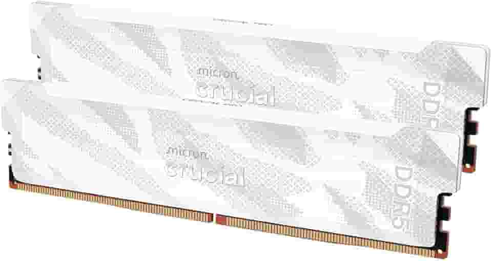 Crucial Kit Pro DDR5 RAM 32GB (2x16GB), 6400MHz CL32, Overclocking Desktop Gaming Memory, Intel XMP 3.0 e AMD Expo compatível, branco - CP2K16G64C32U5W