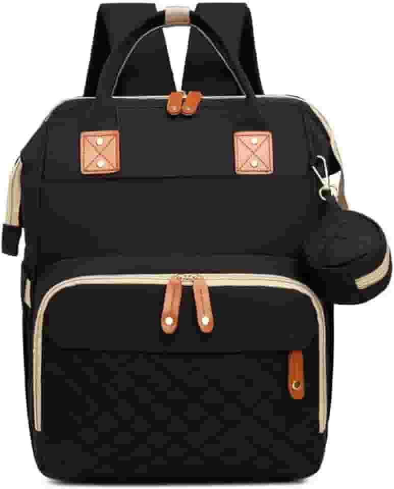 Mochila Maternidade Impermeável Unissex Grande Capacidade — Bolsa Mochila Bebê Menino/Menina com Abertura Extra Larga, Zíper Duplo SBS, Bolso Traseiro Antirroubo e Alças Acolchoadas