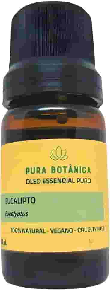 Óleo Essencial de Eucalipto Globulus 10ml – 100% Puro Pura Botânica para Aromaterapia, Respiração, Aroma Refrescante e Bem-Estar Natural