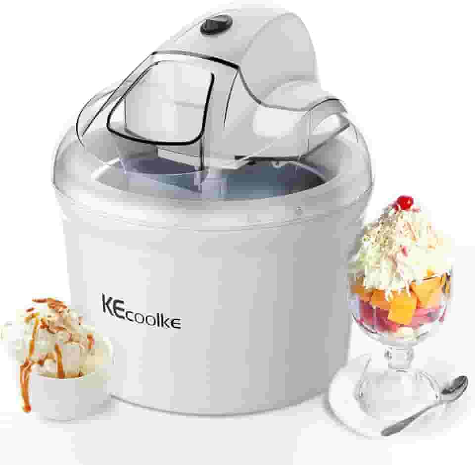 KECOOLKE Máquina de Sorvete, Presentes de Apreciação do Professor, Máquina Elétrica de Sorvete, Servir Macio, Caseiro, 1.5 Quart, Iogurte Congelado, Sorvete, Gelato