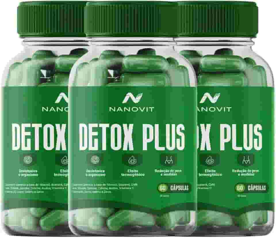 Kit 3 Nanovit Detox Plus Suplemento Termogênico 60 Cápsulas