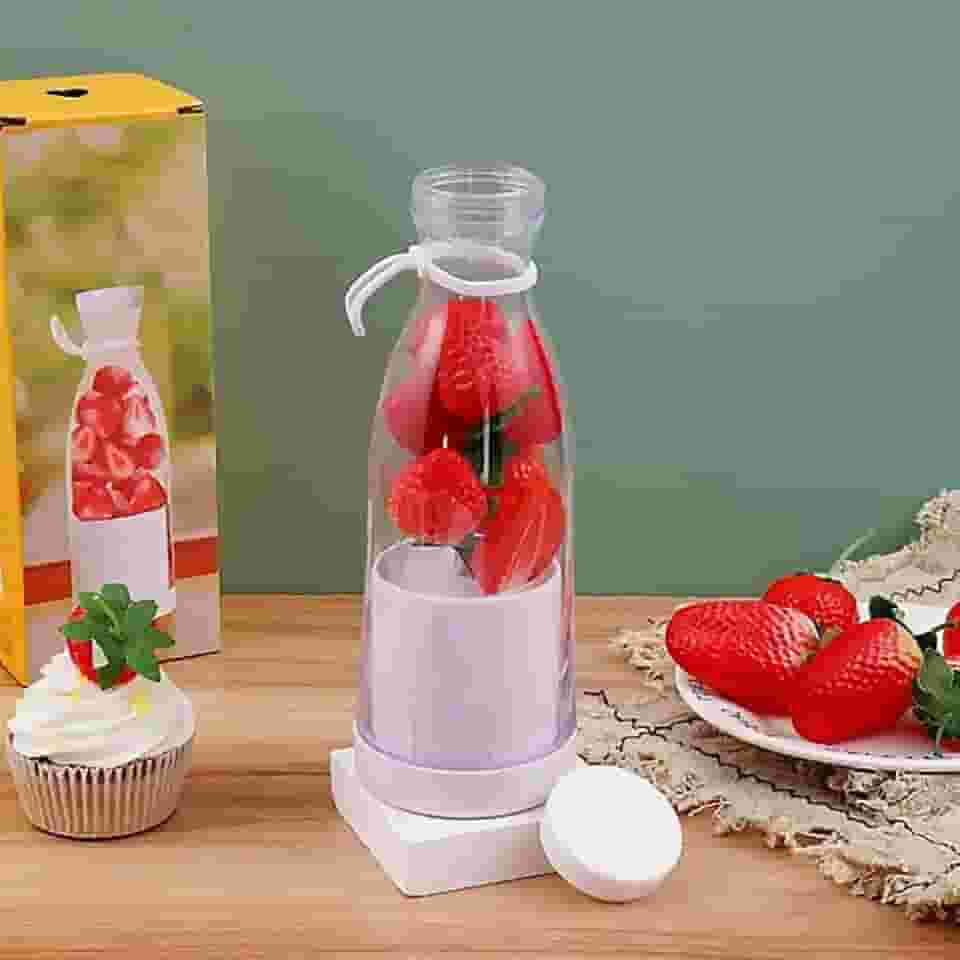 Liquidificador Portátil de 400 mL com Filtro de Água e Sistema de Filtragem para Uso Doméstico - Marca JTL® (Branco)